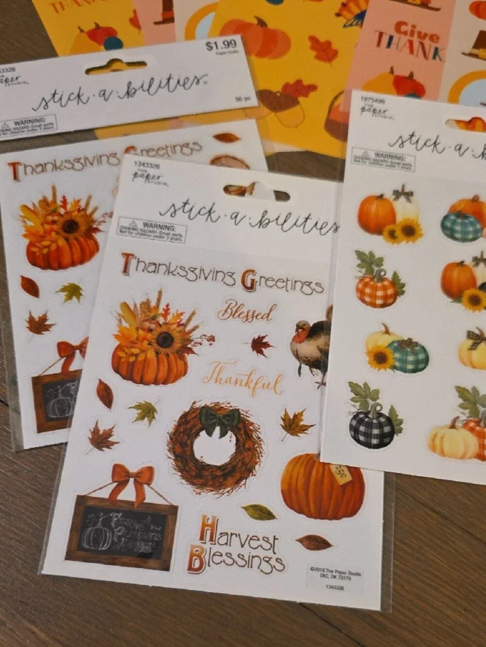 Thanksgiving Fall Stickers- 14 Sheets - Scrapbooking / Crafts. NEW